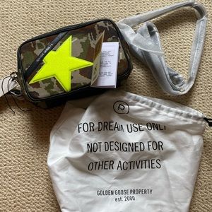 New golden goose camo purse